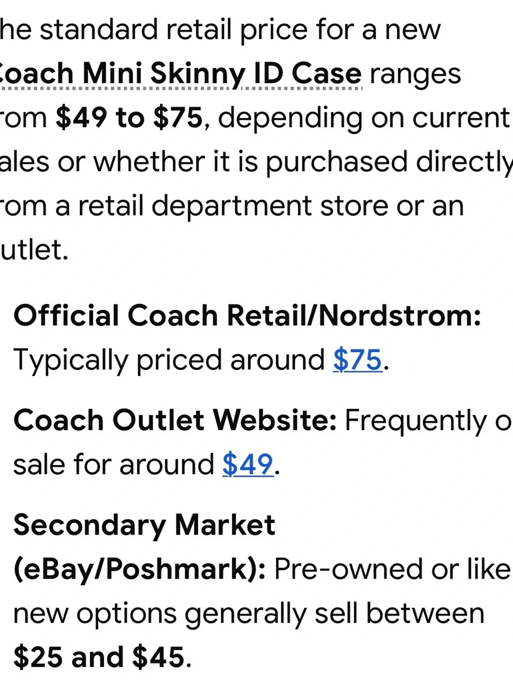 Coach slim zip